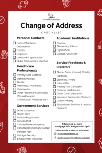 Screenshot of The Mortgage Station's free Change of Address Checklist. Clicking this will download checklist.